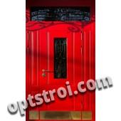 Входная металлическая дверь со стеклом модель - СТ-012