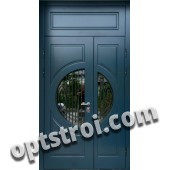 Витражная металлическая дверь в частный дом - ЧД-004