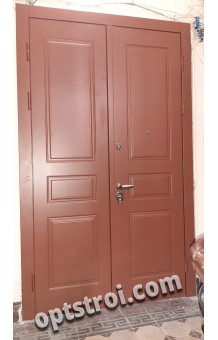 Двустворчатая металлическая дверь на заказ Модель А418-03
