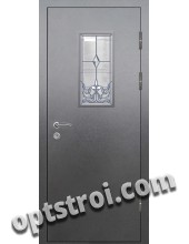 Витражная металлическая дверь в частный дом - ЧД-001