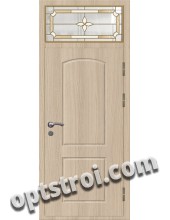Витражная металлическая дверь в частный дом - ЧД-002
