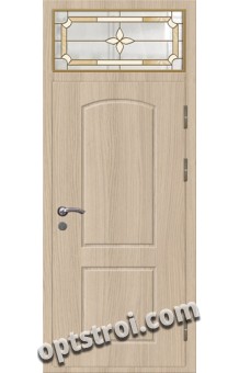 Витражная металлическая дверь в частный дом - ЧД-002
