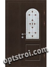 Витражная металлическая дверь в частный дом - ЧД-003