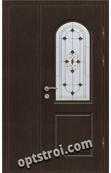 Витражная металлическая дверь в частный дом - ЧД-003