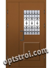 Входная металлофиленчатая двухстворчатая дверь ПР-020