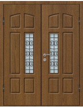 Входная металлическая дверь со стеклом модель - СТ-016