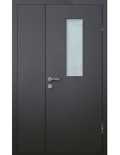 Входная металлическая дверь со стеклом  СТ-007