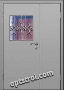 Входная металлическая двухстворчатая дверь для тамбура модель - ДВТ-003
